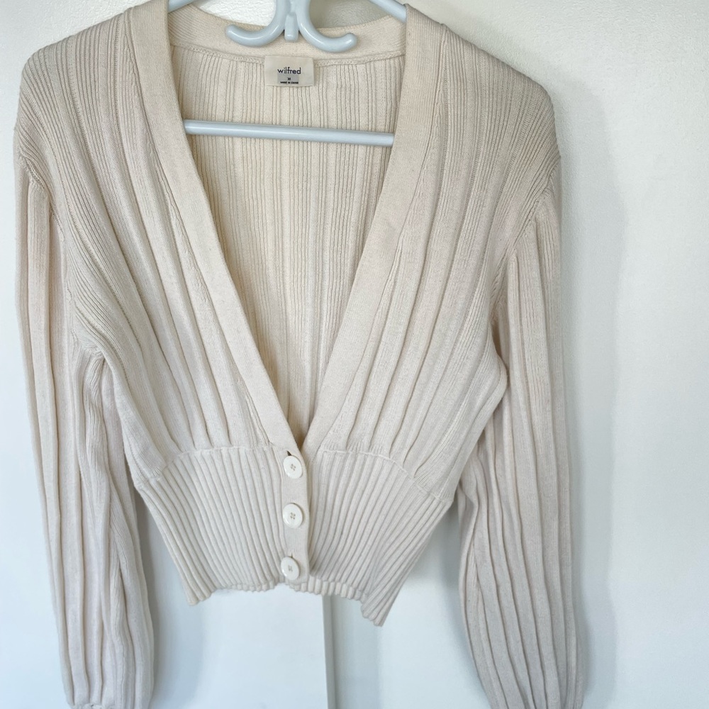 Aritzia Wilfred Thais Plunge Front Cardigan